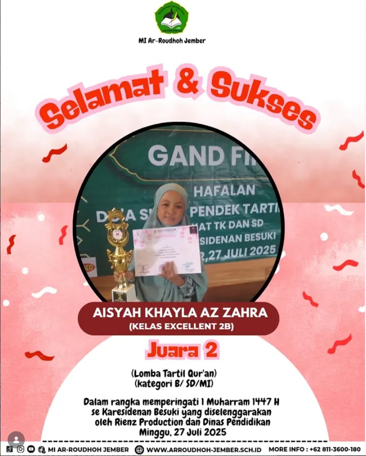 Aisyah Khayla A. Raih Juara 2 Tartil Al-Qur’an pada Ajang Jatim Winner dan Star Gemilang