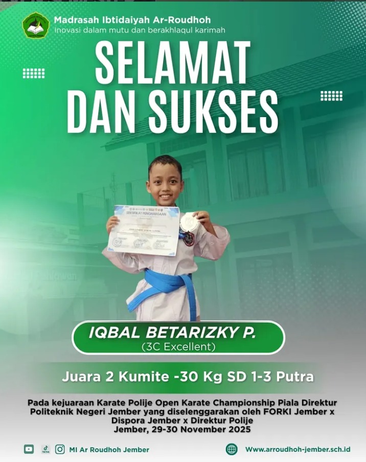 Iqbal Batarizky P. Raih Juara 2 Kumite pada Kejuaraan Polije Open Karate Championship