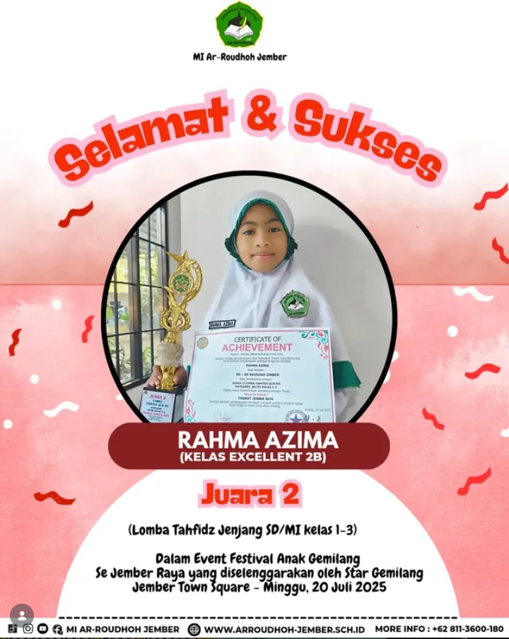 Rahma Azima Raih Juara 2 Tahfidz pada Ajang Jatim Winner dan Star Gemilang