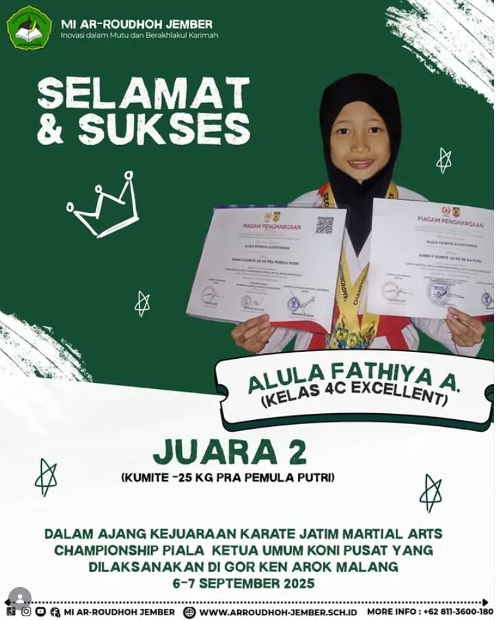Alula Fathiya A. Raih Juara 2 Kumite pada Kejuaraan Karate Jatim Martial Arts Championship
