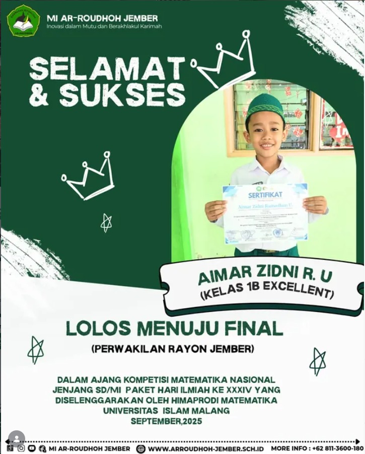 Aimar Zadni R.U. Raih Medali Perak Olimpiade Matematika Se-Jawa, Bali, dan Madura