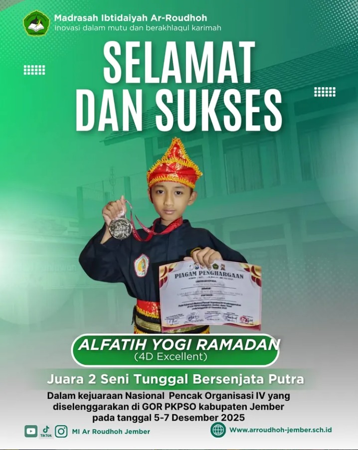 Alfatih Yogi Ramadhan Raih Juara 2 Seni Tunggal Bersenjata Putra pada Kejuaraan Nasional Pencak Organisasi IV
