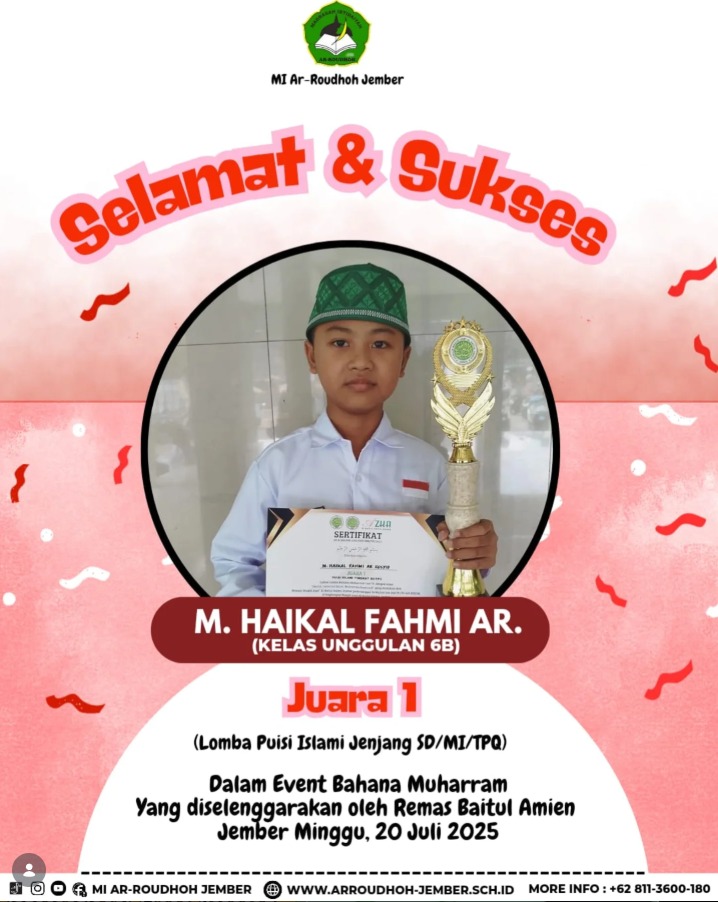 M. Haikal Fahmi Raih Juara 1 Lomba Puisi pada Ajang Jatim Winner dan Star Gemilang