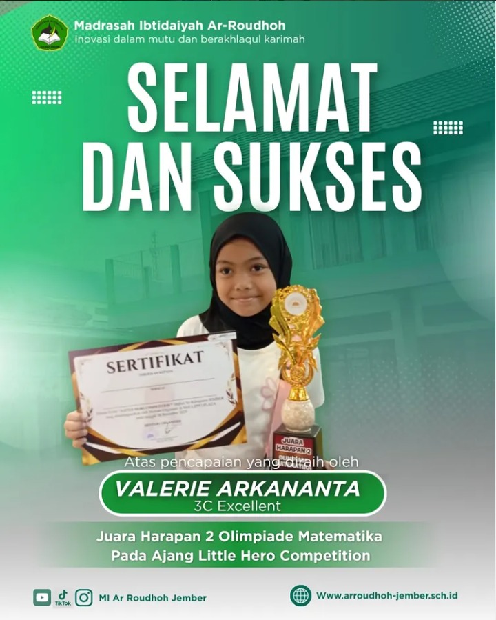 Valerie Arkananta Raih Harapan 2 Olimpiade Matematika pada Little Hero Competition