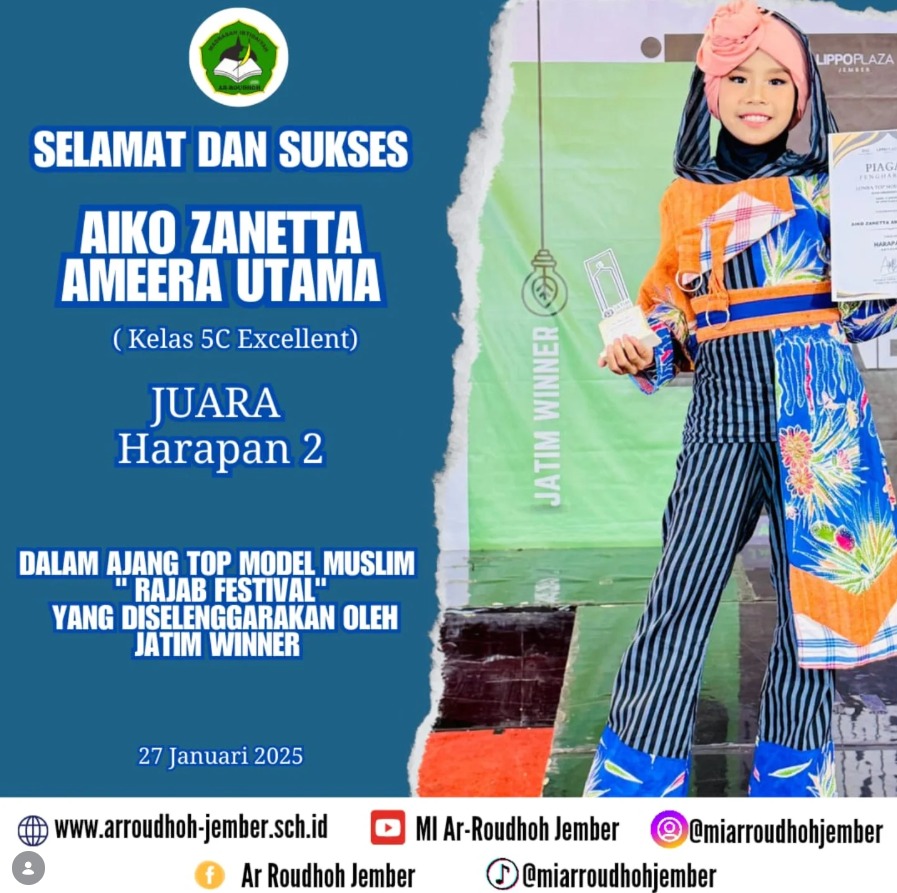 Aiko Zanetta Ameera Utama Raih Harapan 2 Top Model Muslim pada Rajab Festival