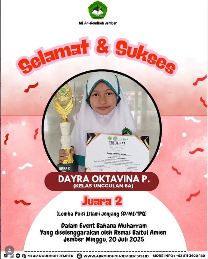Dayra Oktavina P. Raih Juara 2 Lomba Puisi pada Ajang Jatim Winner dan Star Gemilang