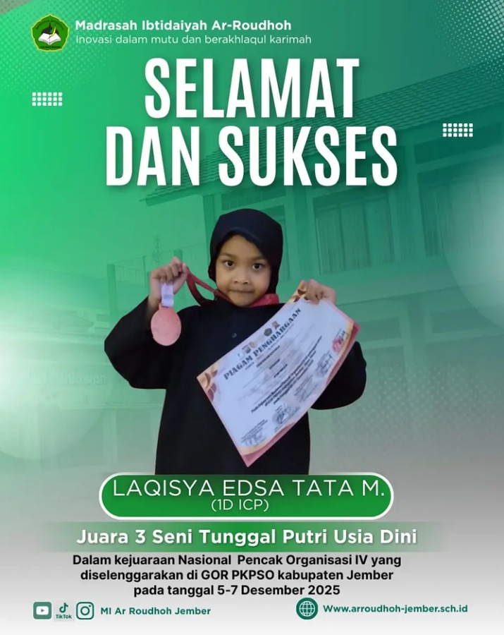 Laqisya Edsa Tata M. Raih Juara 3 Seni Tunggal Putri pada Kejuaraan Nasional Pencak Organisasi IV